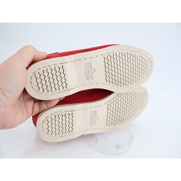 Sebago Dan Mocassin Penny Loafer Womens Size 6 Red Suede Leather Slip On Shoes - Picture 9 of 12